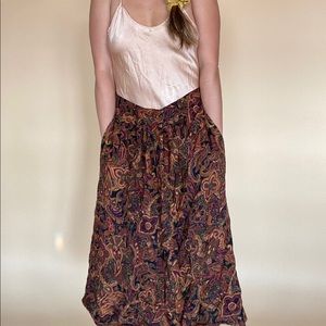 Vintage 80s Fall Paisley skirt